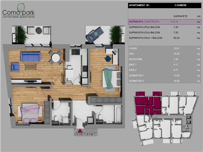Locuinta cu 3 camere in Ansamblul ComoPark  bloc B !