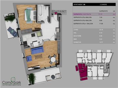 Locuinta cu 2 camere in Ansamblul ComoPark bloc B !