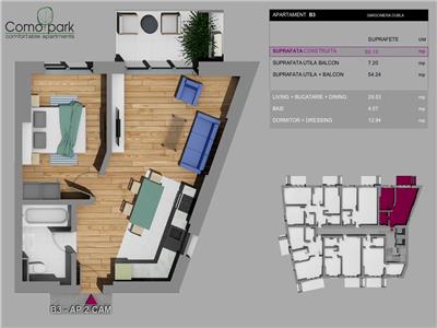 Locuinta cu 2 camere in Ansamblul ComoPark , bloc B !